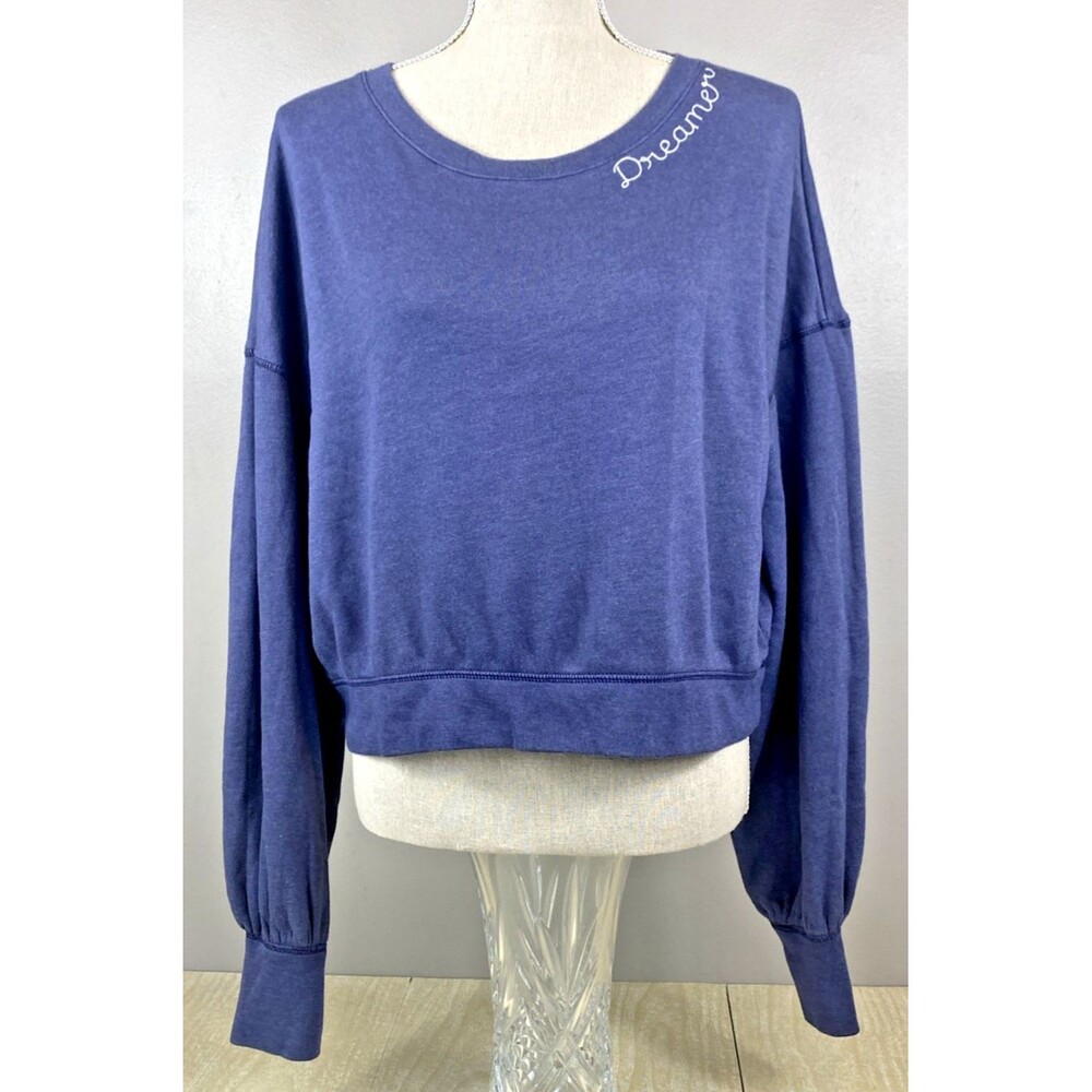 True Craft Women Sweatshirt Long Sleeve DREAMERS Cropped Top Size XL NWT